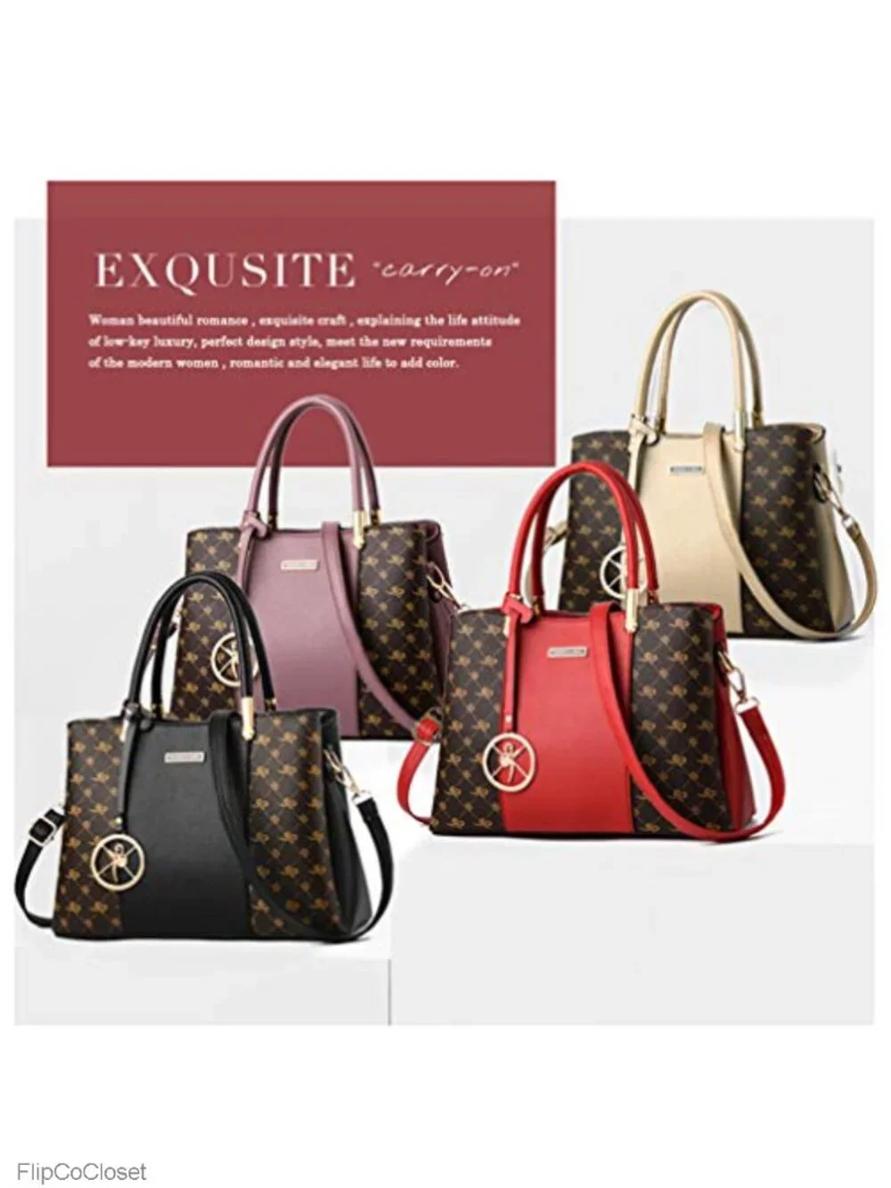 KURGOOL Women's PU Leather Satchel Handbag Crossbody Tote Shoulder Bag